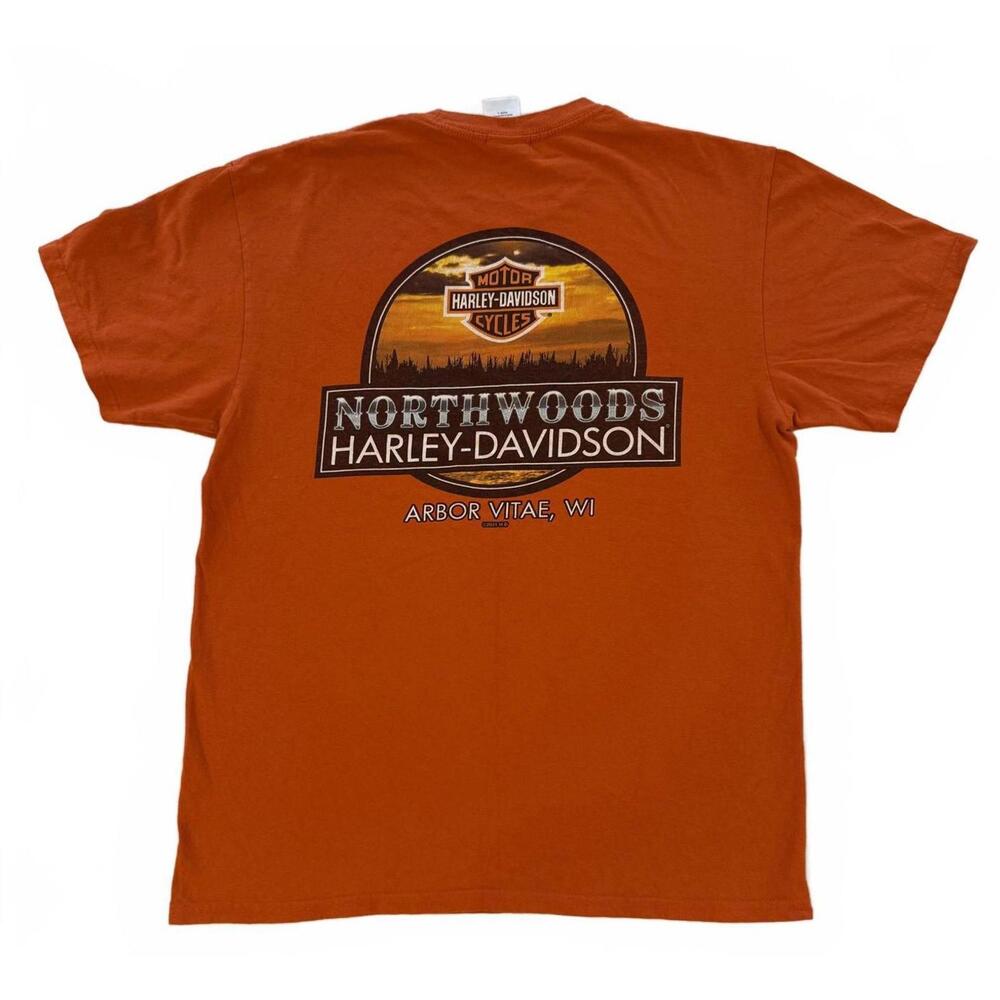 Harley-Davidson Northwoods Wisconsin T-Shirt Orange – Men’s Large